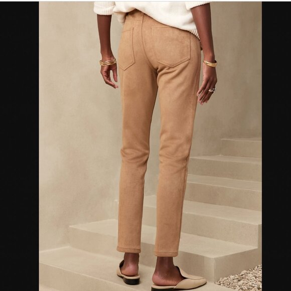 NWT Banana Republic High Rise Vegan Suede Black Skinny Jean - Size 26 - Black - Picture 7 of 8